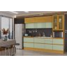 Cozinha Completa 5 Peças - Pilar Cristaleira-cinamomo/verde Menta - Chf Móveis - 3