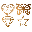 Ver imagem 1 de Aplique Geométrico Formas - Parede Decorativa - Mdf - 10cm - Cru - Coração, Borboleta, Estrela, Diam