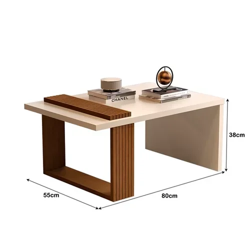 Mesa De Centro Sala Jb 8020 Perola Com Caramelo - Rede Móveis - 3