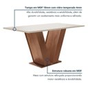 Ver imagem 4 de Conjunto Mesa de Jantar com 4 Cadeiras Estofadas e Tampo de Vidro 120x80x80cm Off White