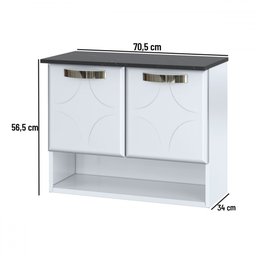 Armário de Banheiro Rubi 2 Portas Branco - Telasul - 4