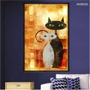 Ver imagem 1 de Quadro Decorativo - Pintura Gato Vintage Anm026 Tela Canvas - 80x60cm
