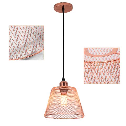 Lustre Abajur Cupula Pendente Metal Aramado Ambiente Casa Decoraçao Quarto Sala Iluminaçao Lampada T