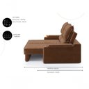 Ver imagem 4 de Sofá Retrátil Santiago 2 Lugares com Porta-Copos USB 150cm Marrom Suede
