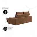 Ver imagem 2 de Sofá Retrátil Santiago 2 Lugares com Porta-Copos USB 150cm Marrom Suede