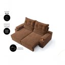 Ver imagem 3 de Sofá Retrátil Santiago 2 Lugares com Porta-Copos USB 150cm Marrom Suede