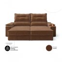 Ver imagem 5 de Sofá Retrátil Santiago 2 Lugares com Porta-Copos USB 150cm Marrom Suede