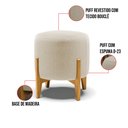 Ver imagem 3 de Puff Banqueta Decorativo Base Madeira Stella Bouclê P01 - D'Rossi