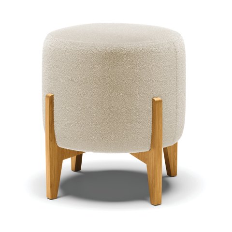 Puff Banqueta Decorativo Base Madeira Stella Bouclê P01 - D'Rossi