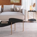 Ver imagem 2 de Kit Mesa de Centro e Lateral Organica Pes Metal Dourado Nero Artesano Nero Dourado