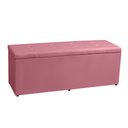 Ver imagem 4 de Kit Cabeceira e Calçadeira Baú Casal 1,40m Berlim Suede Rosa - Pallazio