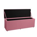 Ver imagem 6 de Kit Cabeceira e Calçadeira Baú Casal 1,40m Berlim Suede Rosa - Pallazio