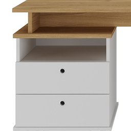 Mesa para Escritório Escrivaninha Home Office Versa A02 Olmo Branco - Lyam Decor - 8
