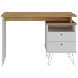 Mesa para Escritório Escrivaninha Home Office Versa A02 Olmo Branco - Lyam Decor - 3