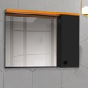 Ver imagem 1 de Espelheira para Banheiro 1 Porta Madri Preto com Nature - Rede Móveis