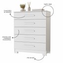Ver imagem 4 de Cômoda para Quarto 5 Gavetas 82cm Cristina Branco