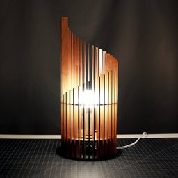 Abajur de Mesa em MDF - Cor: Preta - 1