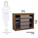 Ver imagem 3 de Cômoda 2 Portas 4 Gav com Sapateira 123cm Uni Luciane Móveis Avelã Pf/cinammon Pf
