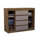 Ver imagem 2 de Cômoda 2 Portas 4 Gav com Sapateira 123cm Uni Luciane Móveis Avelã Pf/cinammon Pf