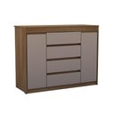 Ver imagem 1 de Cômoda 2 Portas 4 Gav com Sapateira 123cm Uni Luciane Móveis Avelã Pf/cinammon Pf