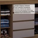 Ver imagem 6 de Cômoda 2 Portas 4 Gav com Sapateira 123cm Uni Luciane Móveis Avelã Pf/cinammon Pf