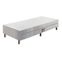 Ver imagem 5 de Cama Box Base c/Auxiliar Solteiro Universal Tecido Bordado White (88x188x30) - Paropas