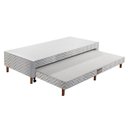 Ver imagem 1 de Cama Box Base c/Auxiliar Solteiro Universal Tecido Bordado White (88x188x30) - Paropas