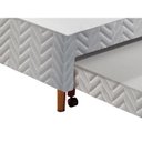 Ver imagem 4 de Cama Box Base c/Auxiliar Solteiro Universal Tecido Bordado White (88x188x30) - Paropas