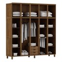 Ver imagem 3 de Guarda-roupa 10 Portas Cama Cômoda Sapateira Madeira Imbuia