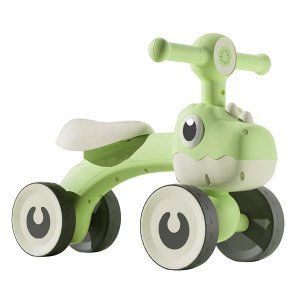 Bicicleta de Equilibrio 4 Rodas Balance Bike Baby Dino Verde Unitoys