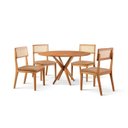Ver imagem 3 de Conjunto de Sala de Jantar Mesa 120 cm com 4 Cadeiras Ava Marrom/Caramelo