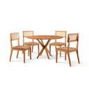 Ver imagem 3 de Conjunto de Sala de Jantar Mesa 120 cm com 4 Cadeiras Ava Marrom/Caramelo