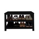 Ver imagem 2 de Sapateira Banco de Piso para Closets e Quartos 8 Pares Sapatos Preto Laca