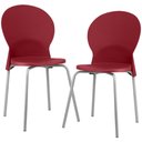 Ver imagem 1 de Kit 02 Cadeiras para Sala de Jantar Cozinha Mond F02 Base Aço Cinza Vermelho - Lyam Decor