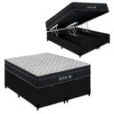 Ver imagem 2 de Kit Cama Box Baú King Bipartido Royal Air Molas Ensacadas Suede