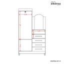 Ver imagem 6 de Cômoda Capri Multiuso 2 Portas 4 Gavetas com Espelho New Albatroz