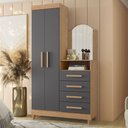 Ver imagem 1 de Cômoda Capri Multiuso 2 Portas 4 Gavetas com Espelho New Albatroz