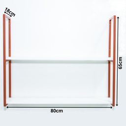 Prateleira 2 Níveis Estilo Industrial Metal 65x80x18 Rose Gold Mdf Branco - 6