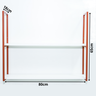 Prateleira 2 Níveis Estilo Industrial Metal 65x80x18 Rose Gold Mdf Branco - 6