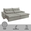 Ver mais imagens de Sofá Grecia Linho 02 Módulos de 120m B25cm Meu Sofá Online A230 Linho Cinza