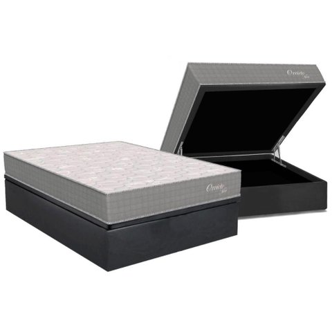 Conjunto Box Baú Casal: Colchão Espuma Orthoflex Molas Ensacadas Masterpocket Orvieto New + Base