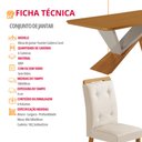 Ver imagem 5 de Mesa de Jantar Yasmin 180cm Tampo Mdf Laminado Canto Copo com 6 Cadeiras Carol