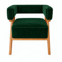 Ver imagem 6 de Poltrona Decorativa Mirela Suede Design Moderno Pés Madeira: Verde Royal