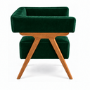 Ver imagem 5 de Poltrona Decorativa Mirela Suede Design Moderno Pés Madeira: Verde Royal