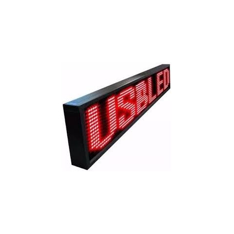 Painel Led Vermelho Letreiro Luminoso Digital 100x20 Alto Brilho Usb