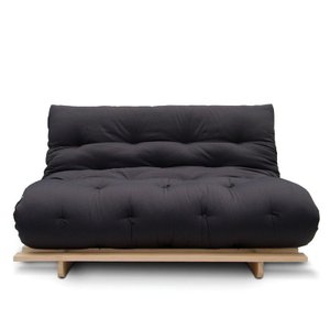 Sofá-cama Futon Slim S 02 Lugares Cor Preto Futon Brasil