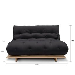 Sofá-cama Futon Slim S 02 Lugares Cor Preto Futon Brasil - 4 Sofá-cama Futon Slim S 02 Lugares Cor Preto Futon Brasil - 4