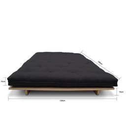 Sofá-cama Futon Slim S 02 Lugares Cor Preto Futon Brasil - 3 Sofá-cama Futon Slim S 02 Lugares Cor Preto Futon Brasil - 3