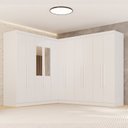 Ver imagem 1 de Guarda-Roupa de Canto com Espelho Modulado 11 Portas 4 Gavetas Espanha Branco