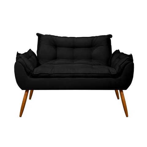 Sofá 2 Lugares Namoradeira Opala Decorativa - V8 Decor:preto